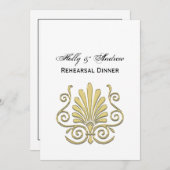  Art Deco Gold Plume Arabesque Kaart (Voorkant / Achterkant)