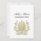 Art Deco Gold Plume Arabesque Kaart (Voorkant)