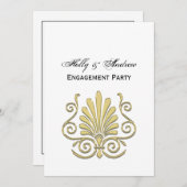  Art Deco Gold Plume Arabesque Kaart (Voorkant / Achterkant)