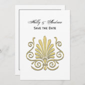  Art Deco Gold Plume Arabesque Kaart (Voorkant / Achterkant)