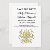  Art Deco Gold Plume Arabesque Kaart (Voorkant / Achterkant)