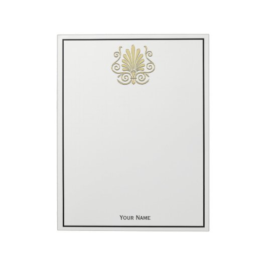 Art Deco Gold Plume Arabesque Notitieblok (Linkerzijde)