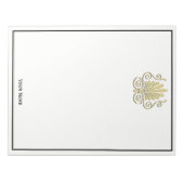 Art Deco Gold Plume Arabesque Notitieblok (Voorkant)