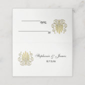  Art Deco Gold Plume Arabesque Plaatskaartje (Buitenkant ongevouwen)