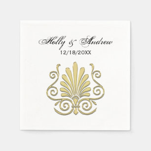 Art Deco Gold Plume Arabesque Servetten