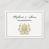  Art Deco Gold Plume Arabesque Visitekaartje (Voorkant)