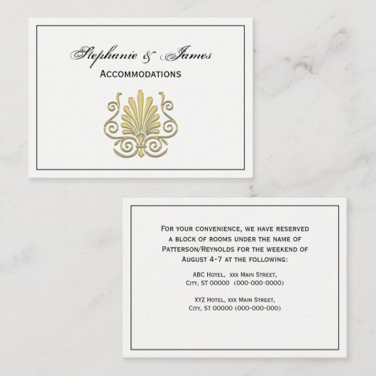  Art Deco Gold Plume Arabesque Visitekaartje (Voorkant / Achterkant)