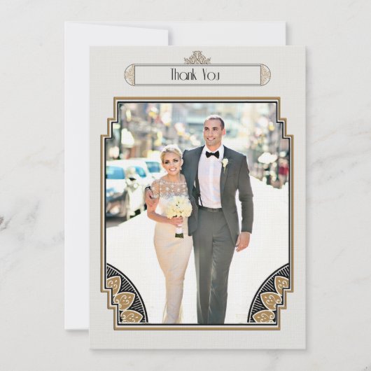 Art Deco Gold Posh Hartelijk dank2 Bedankkaart (Voorkant)