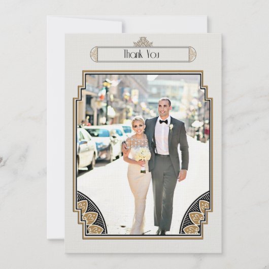 Art Deco Gold Posh Hartelijk dank Bedankkaart (Voorkant)