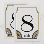 Art Deco Gold Posh Tabel Nummer 8 Kaart (Voorkant / Achterkant)