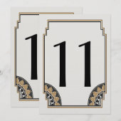 Art Deco Gold Posh Table Number 11 Kaart (Voorkant / Achterkant)