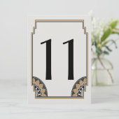 Art Deco Gold Posh Table Number 11 Kaart (Staand voorkant)