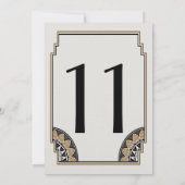 Art Deco Gold Posh Table Number 11 Kaart (Achterkant)