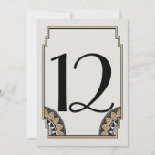Art Deco Gold Posh Table Number 12 Kaart (Voorkant)