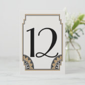 Art Deco Gold Posh Table Number 12 Kaart (Staand voorkant)