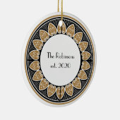 Art Deco Gold Posh Wedding Keramisch Ornament (Rechts)