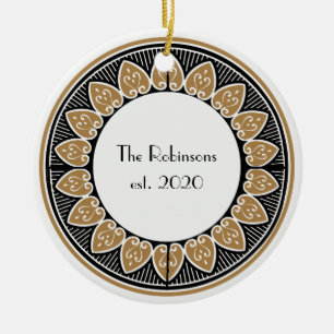 Art Deco Gold Posh Wedding Keramisch Ornament