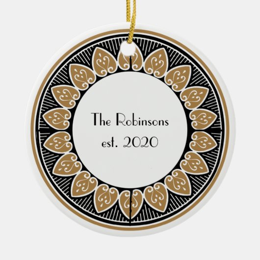 Art Deco Gold Posh Wedding Keramisch Ornament (Voorkant)