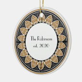 Art Deco Gold Posh Wedding Keramisch Ornament (Links)