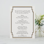 Art Deco Gold Posh Wedding Menu (Staand voorkant)