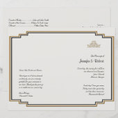 Art Deco Gold Posh Wedding Programme (Voorkant / Achterkant)