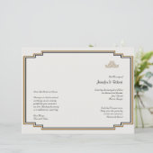 Art Deco Gold Posh Wedding Programme (Staand voorkant)