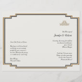 Art Deco Gold Posh Wedding Programme (Voorkant)