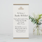 Art Deco Gold Posh Wedding Programme Programmakaart (Staand voorkant)