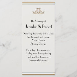 Art Deco Gold Posh Wedding Programme Programmakaart