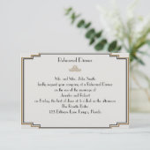 Art Deco Gold Posh Wedding Rehearsal Kaart (Staand voorkant)