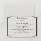 Art Deco Gold Posh Wedding Rehearsal Kaart (Voorkant / Achterkant)