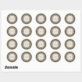 Art Deco Gold Posh Wedding Ronde Sticker (Vel)
