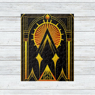 Art Deco Gold Red Black-kunstwerk Legpuzzel