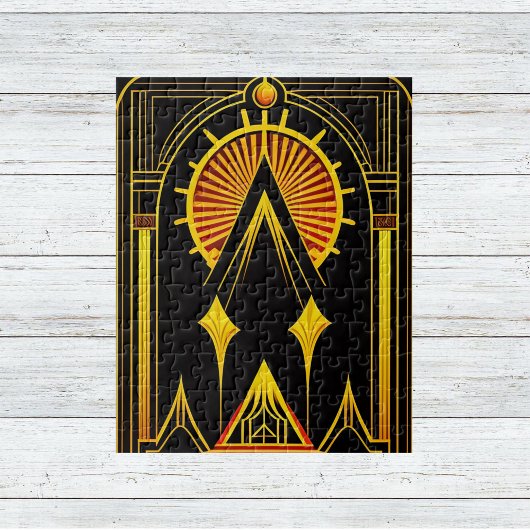 Art Deco Gold Red Black-kunstwerk Legpuzzel