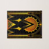 Art Deco Gold Red Black-kunstwerk Legpuzzel (Horizontaal)