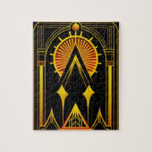 Art Deco Gold Red Black-kunstwerk Legpuzzel (Verticaal)