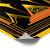 Art Deco Gold Red Black-kunstwerk Poster (Hoek)