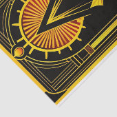 Art Deco Gold Red Black-kunstwerk Tissuepapier (Detail)