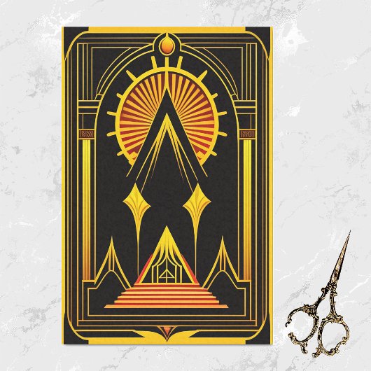 Art Deco Gold Red Black-kunstwerk Tissuepapier