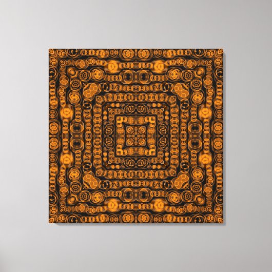Art Deco Gold Retro Squares Abstracte kunst Canvas Afdruk (Voorkant)