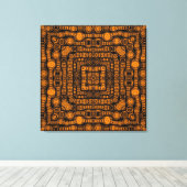 Art Deco Gold Retro Squares Abstracte kunst Canvas Afdruk (Insitu (Houten vloer))