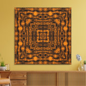 Art Deco Gold Retro Squares Abstracte kunst Canvas Afdruk (Insitu (Woonkamer))