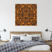 Art Deco Gold Retro Squares Abstracte kunst Canvas Afdruk (Insitu (Slaapkamer))