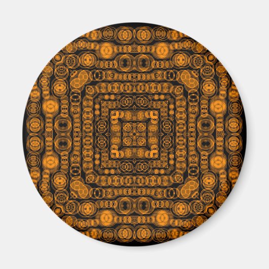 Art Deco Gold Retro Squares Abstracte kunst Magneet (Voorkant)
