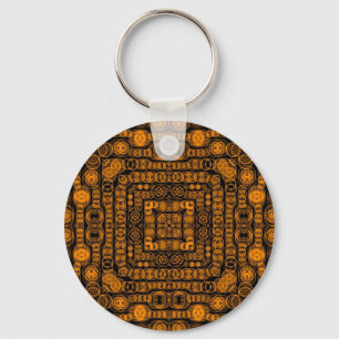 Art Deco Gold Retro Squares Abstracte kunst Sleutelhanger