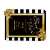 Art Deco Gold Rozen & Stripes Opslaan Datum Kaart Magneet (Horizontaal)