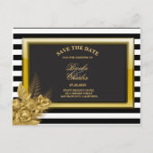 Art Deco Gold Rozen & Stripes Sla de Kaart Datum o (Voorkant)