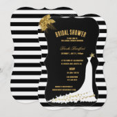 Art Deco Gold Rozen, Stripes Vrijgezellenfeest Kaa Kaart (Voorkant / Achterkant)