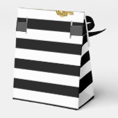 Art Deco Gold Rozen, Stripes Wedding Favor Boxes Bedankdoosjes (Achterkant)
