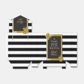 Art Deco Gold Rozen, Stripes Wedding Favor Boxes Bedankdoosjes (Uitgevouwen)